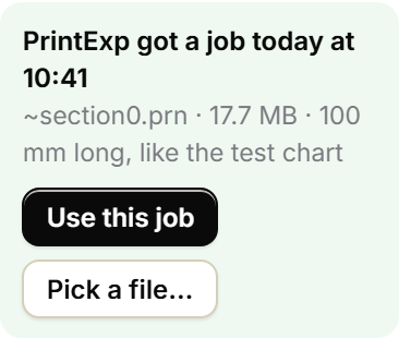 PrintExp got a job, with the Use this job button