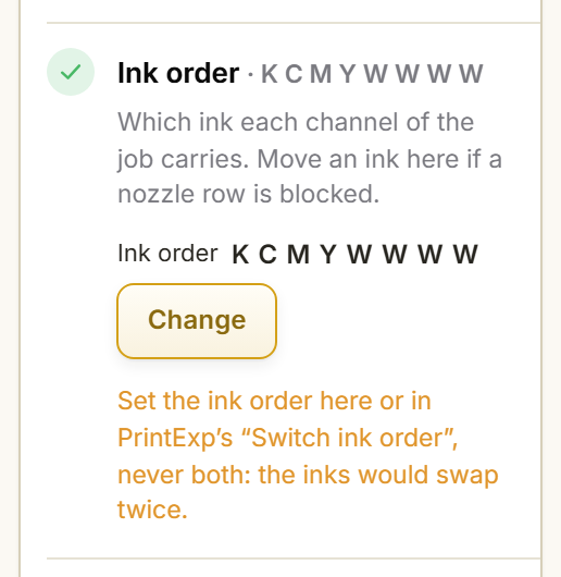 Step 2, Ink order