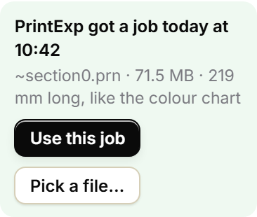 PrintExp got the colour chart, Use this job