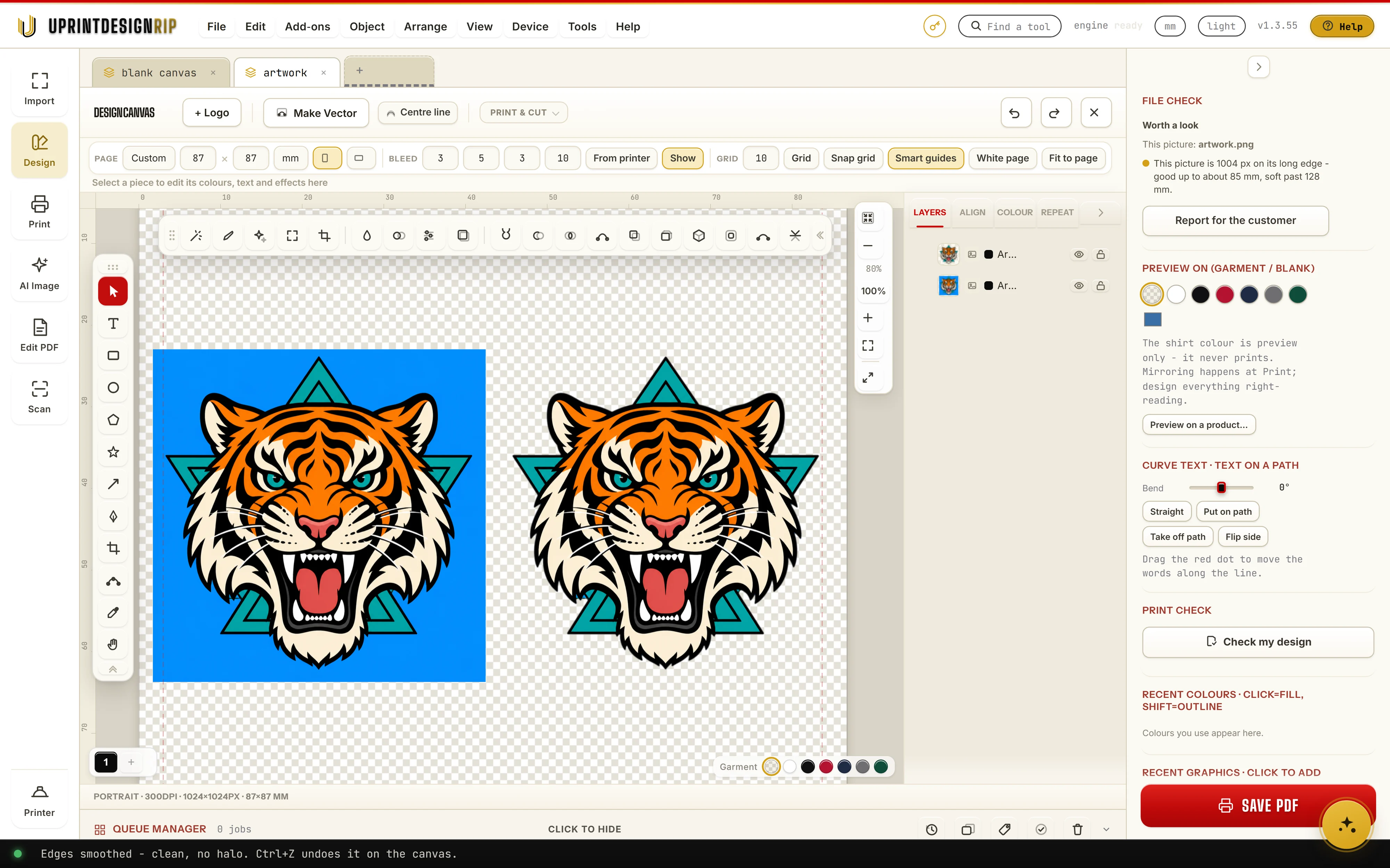 AI background remover: Auto cut-out in UPrint Design RIP