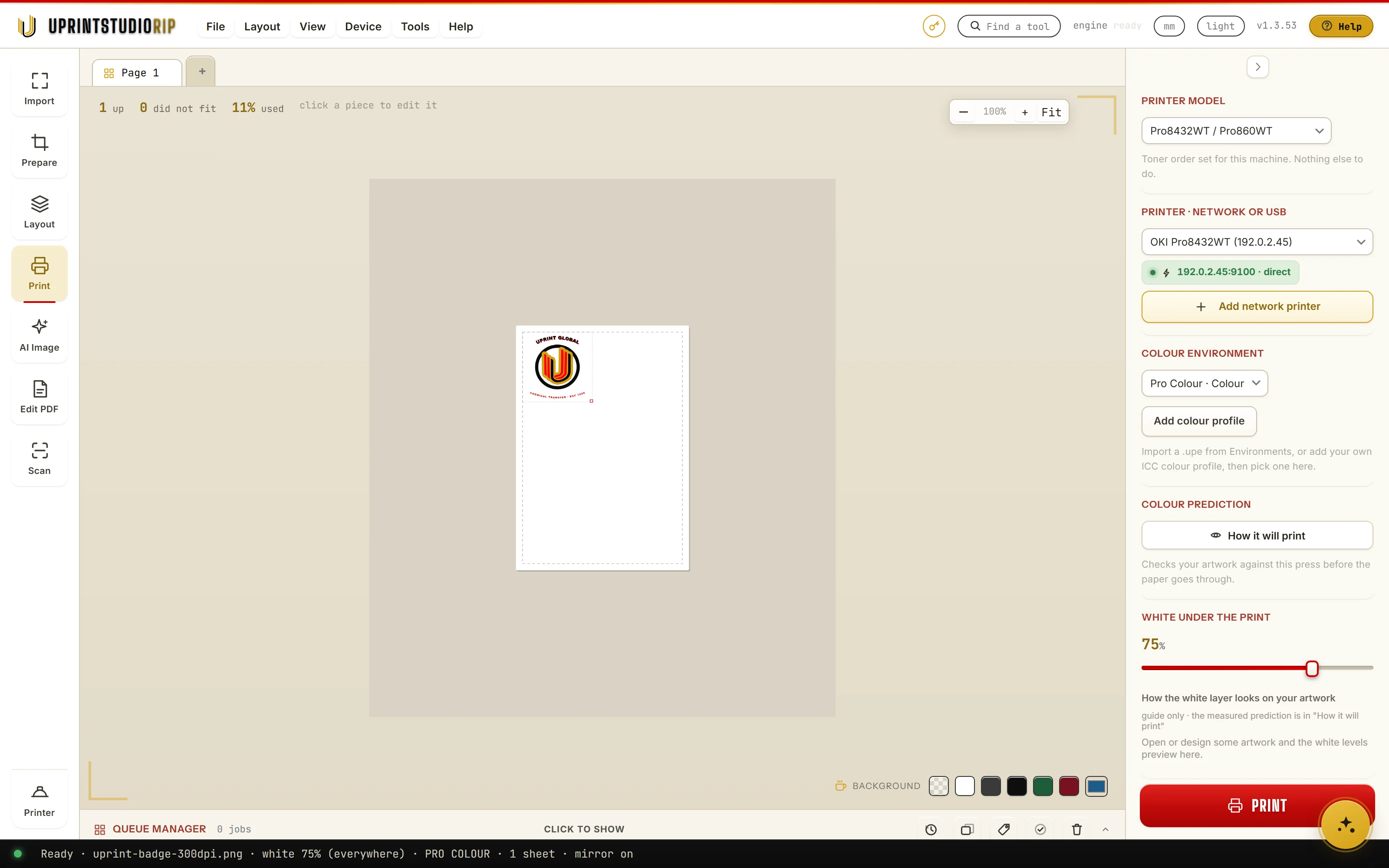 Measured colour: Colour environment in UPrint Studio RIP